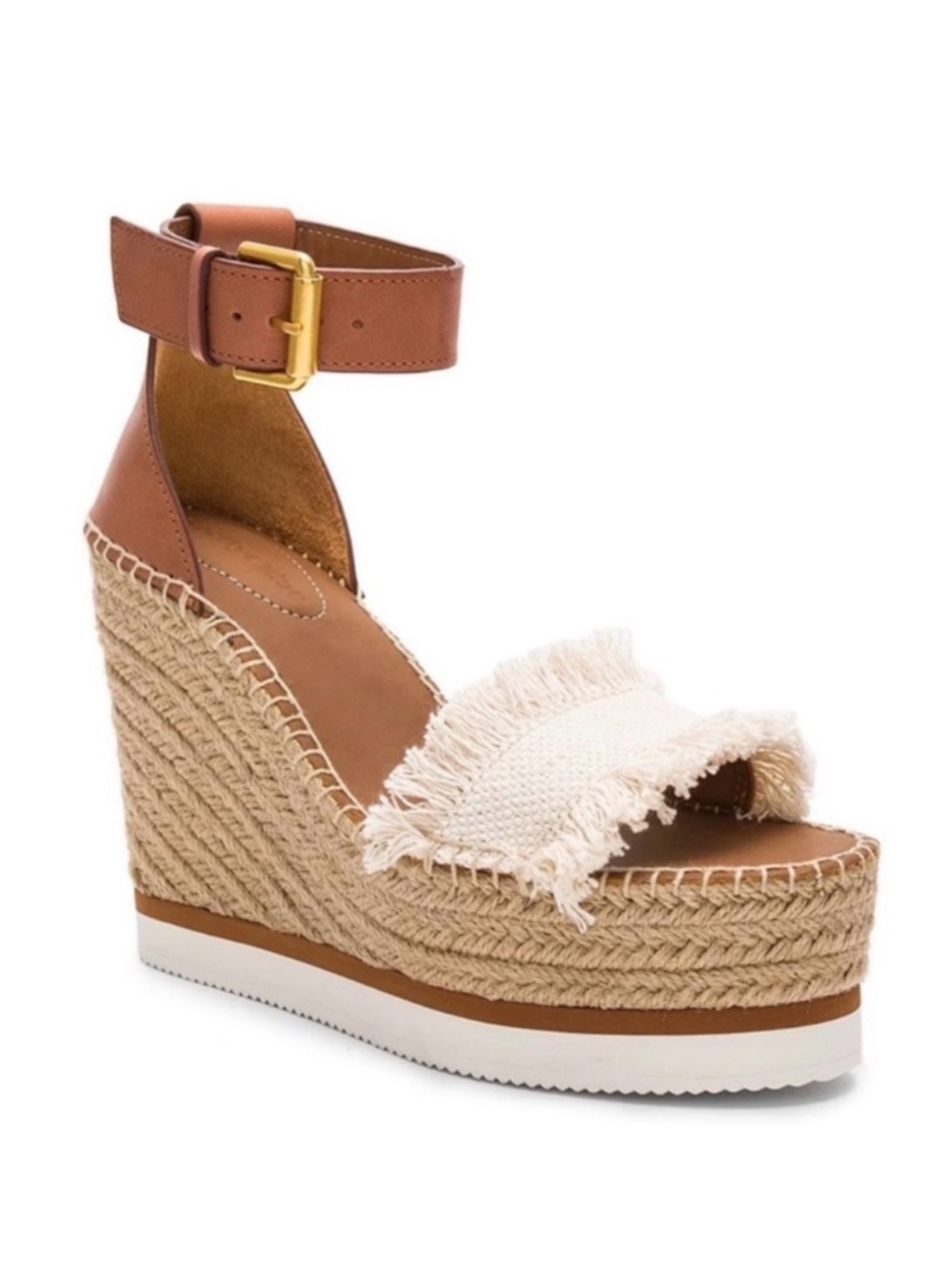 See By Chloé Glyn Tan Espadrille Wedge Sandal Sz 40